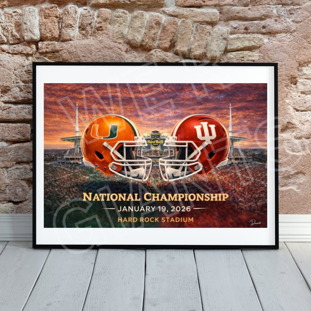 National Championship Game Miami Hurricanes v Indiana Hoosiers 11x17 Art Print